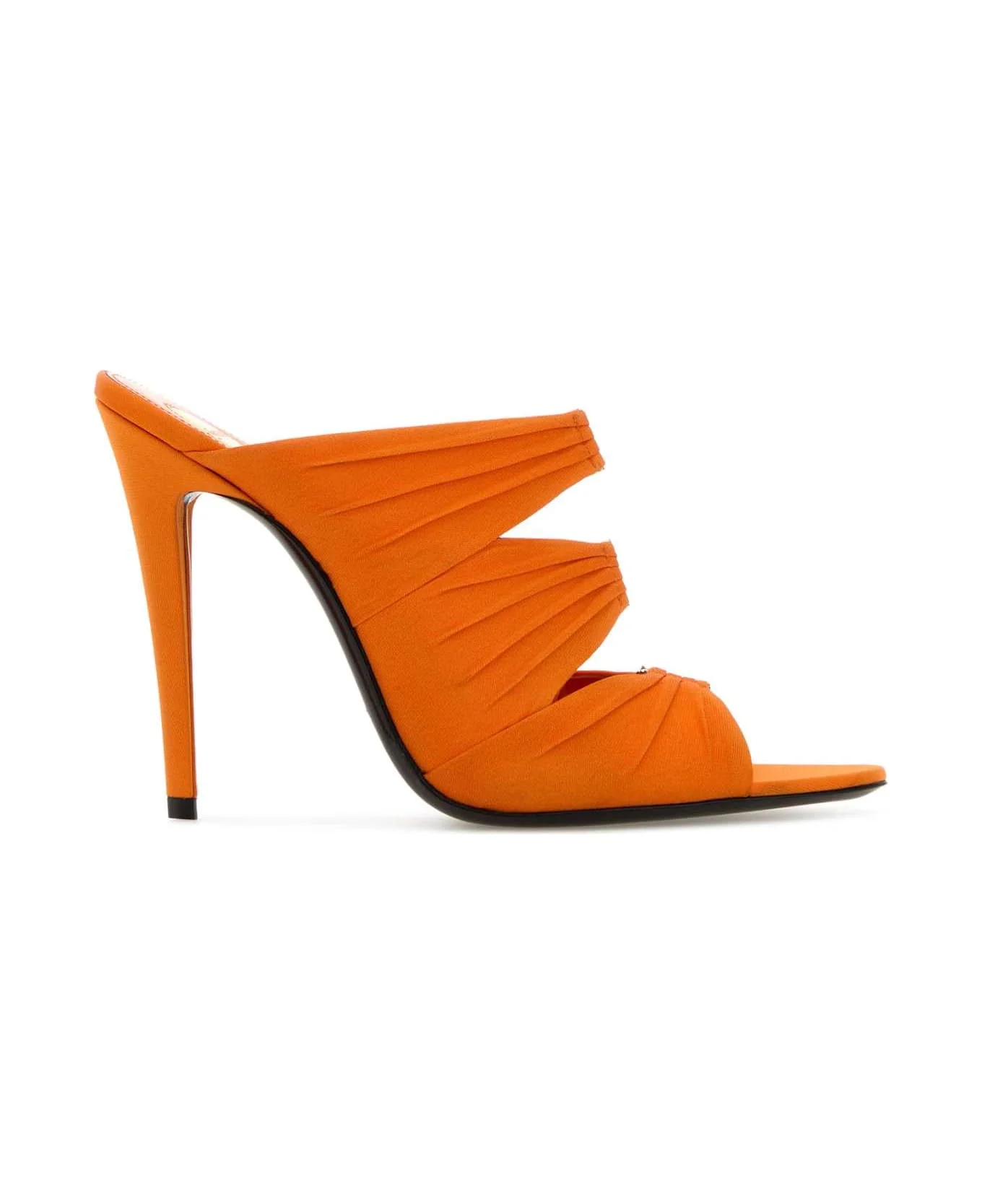 Orange Fabric Emilie Mules - 1
