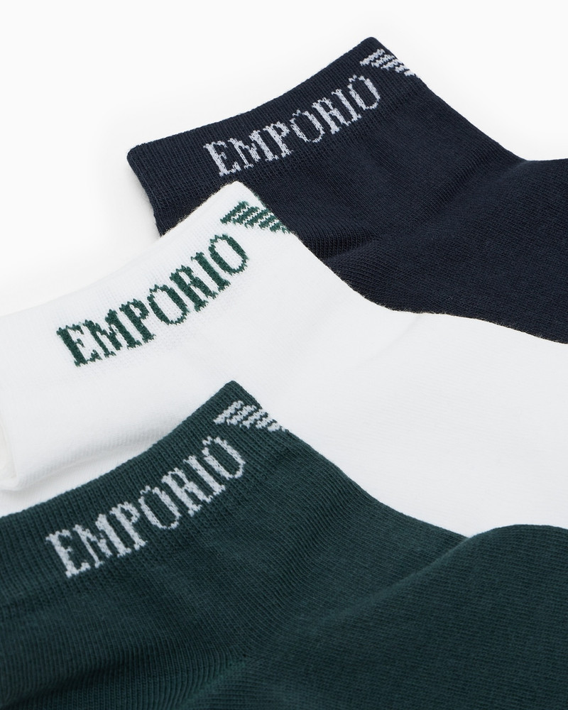 EMPORIO ARMANI THREE-PACK OF EXTENDED LOGO ANKLE SOCKS outlook