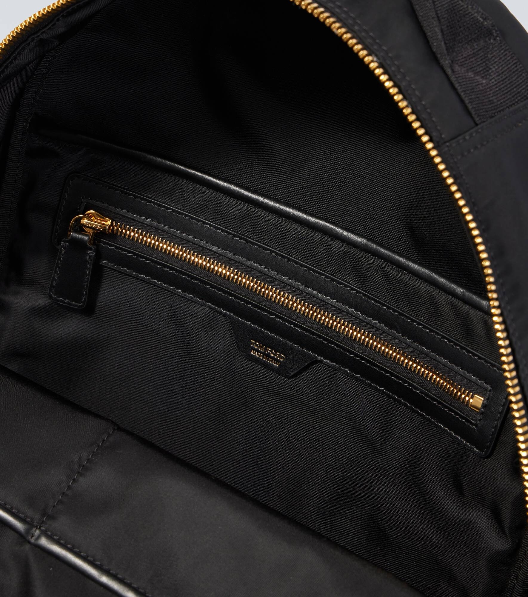 Leather-trimmed backpack - 4