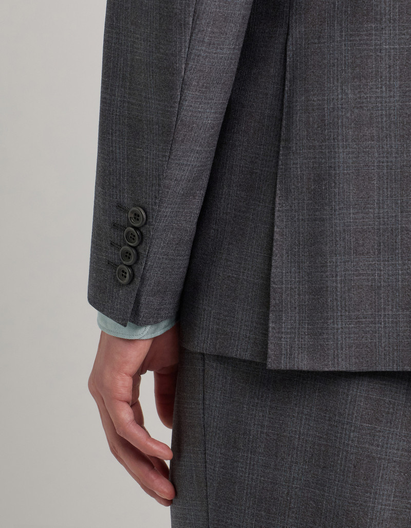 GRAY AND GREEN BRIANZA REGULAR-FIT SUIT IN PURE WOOL 5