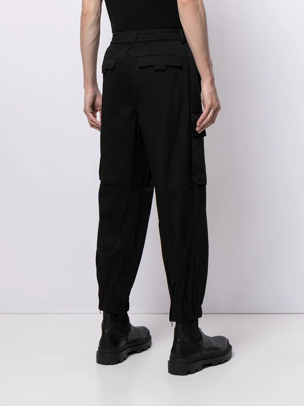 slim-cut cargo trousers - 4