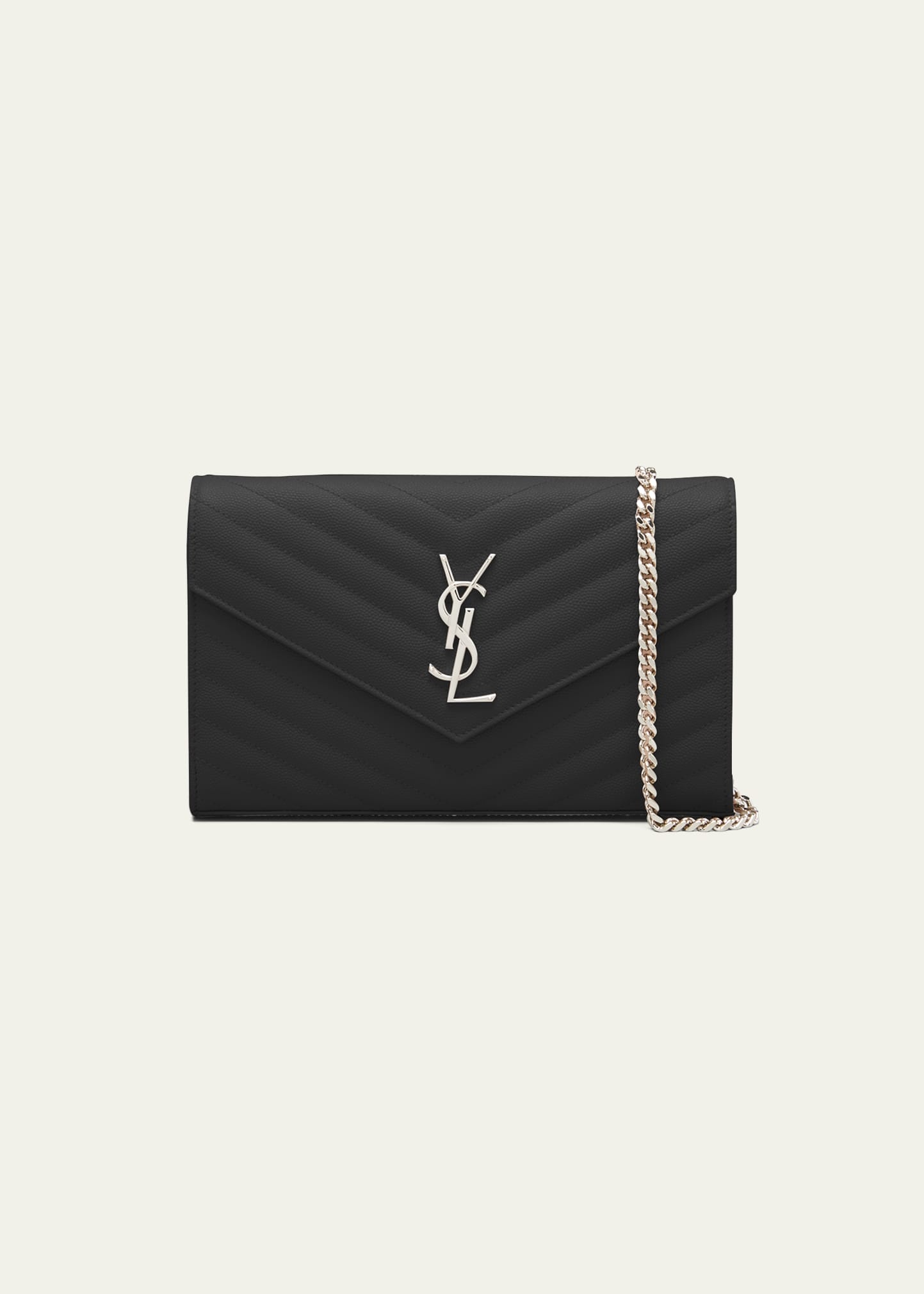 Monogram Large Grain de Poudre Calfskin Wallet on Chain - 1
