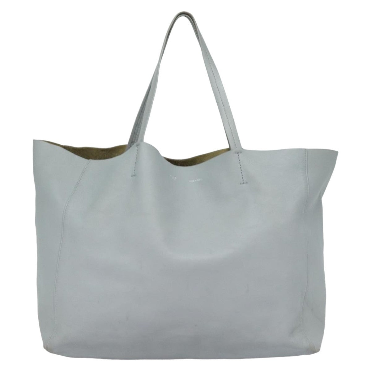 CELINE Horizontal Cabas Tote Bag Leather Light Blue - 13