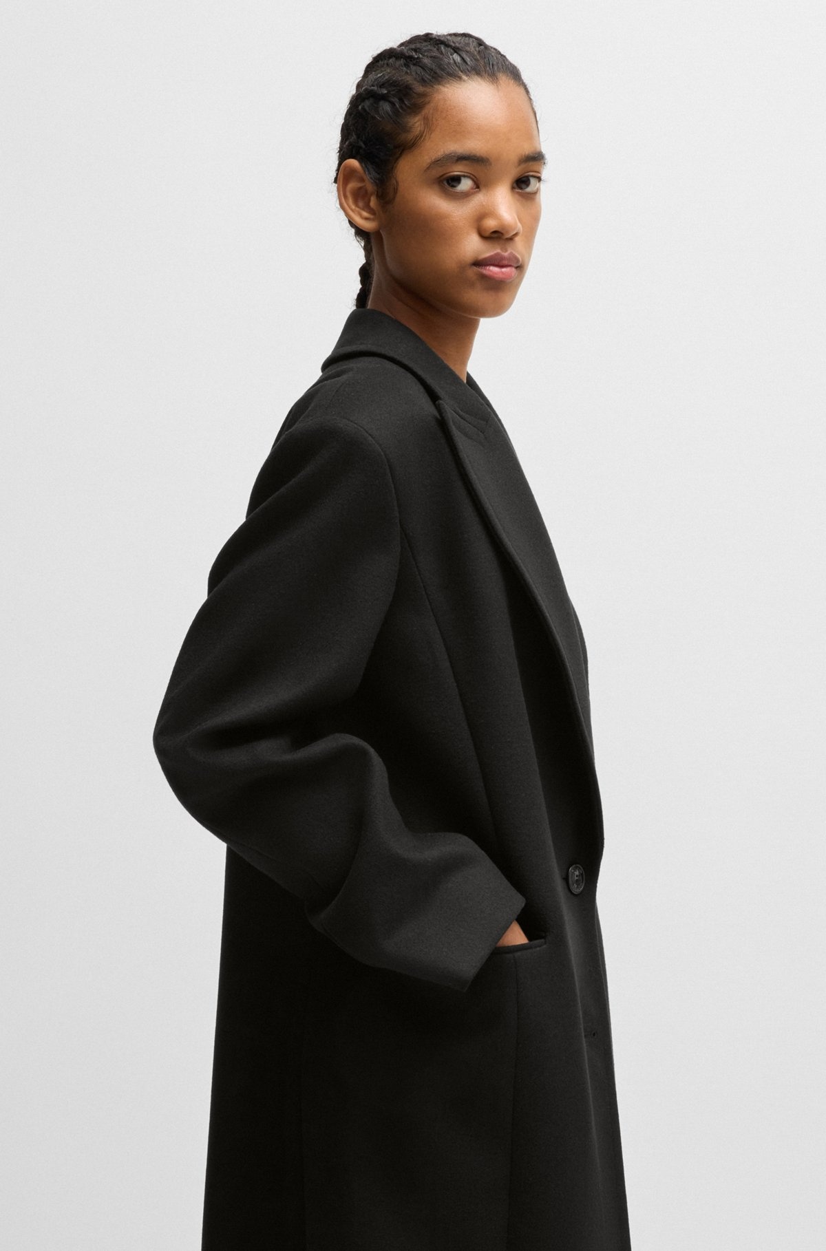 LONG-LENGTH REGULAR-FIT COAT WITH PEAK LAPELS - 6