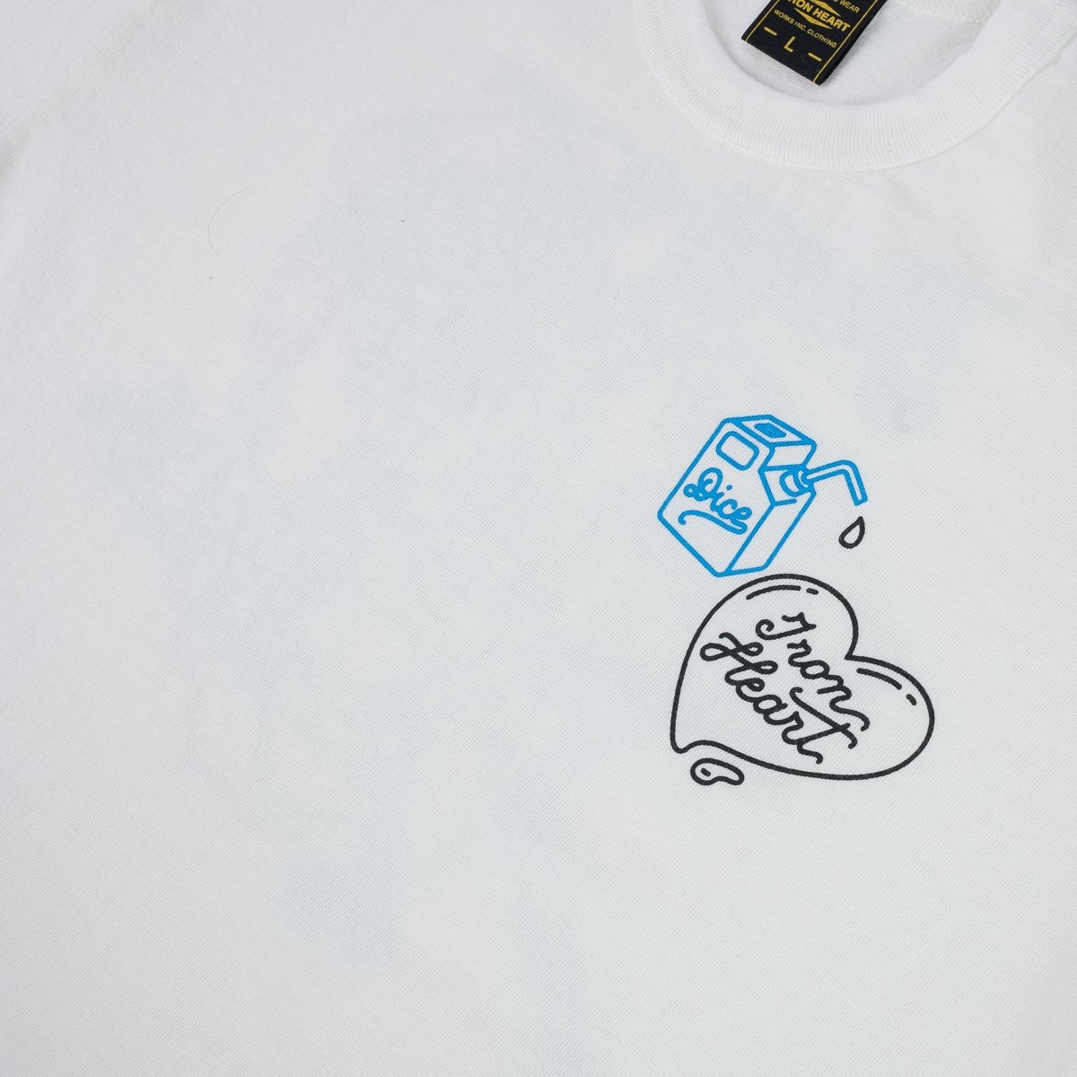 IHT-IHxDM-01 Iron Heart x DicE x Giulio Miglietta Collaboration Printed 6.5oz Loopwheel Crew Neck T- - 7