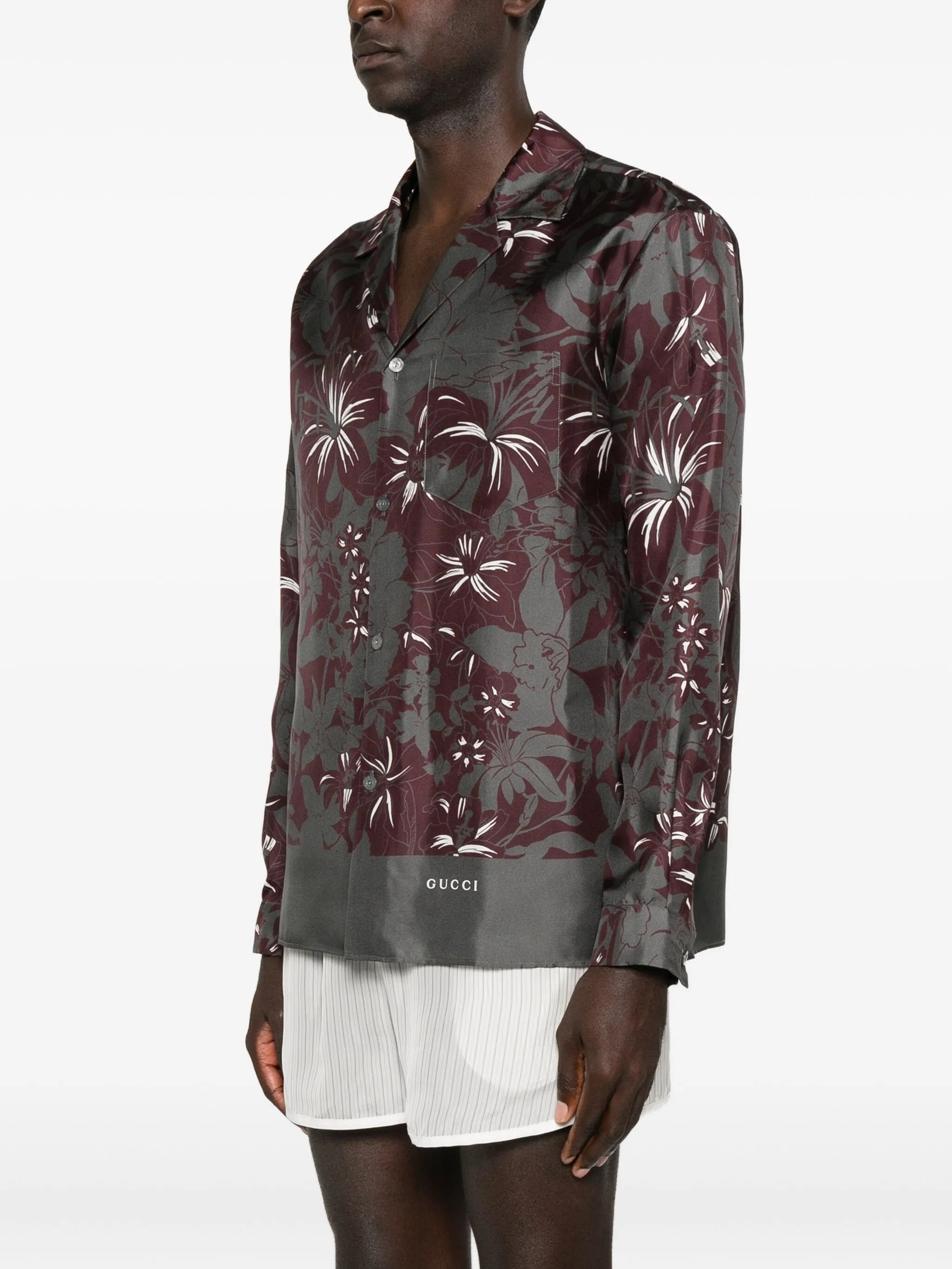 Gucci Floral-print Long-sleeve Shirt - 2