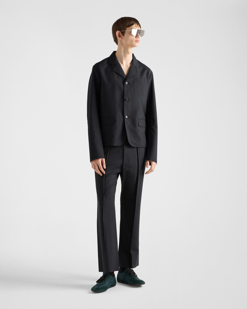 Prada Single-breasted wool and silk jacket outlook