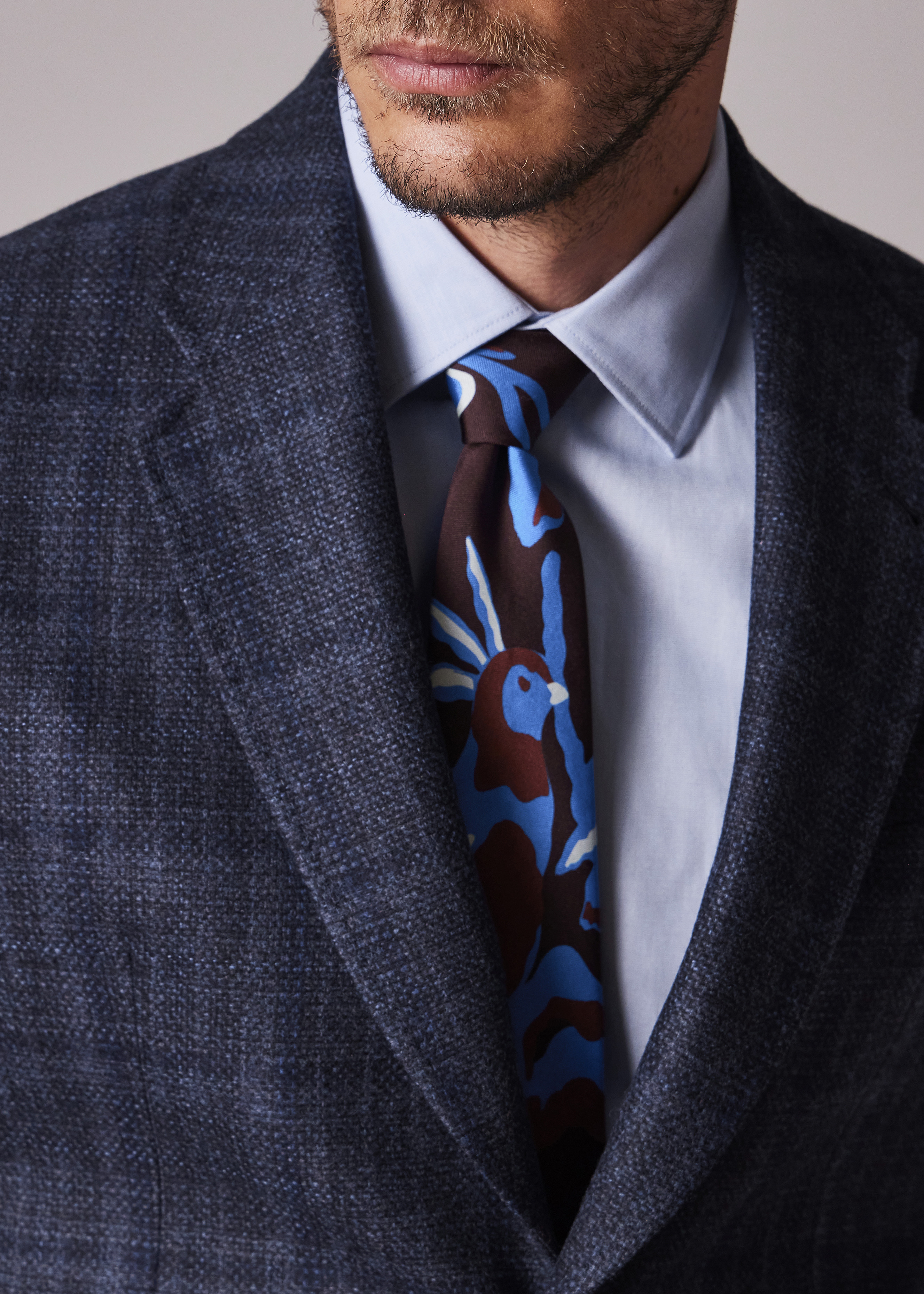 Navy Check Wool-Cashmere Buggy-Lined Blazer - 7