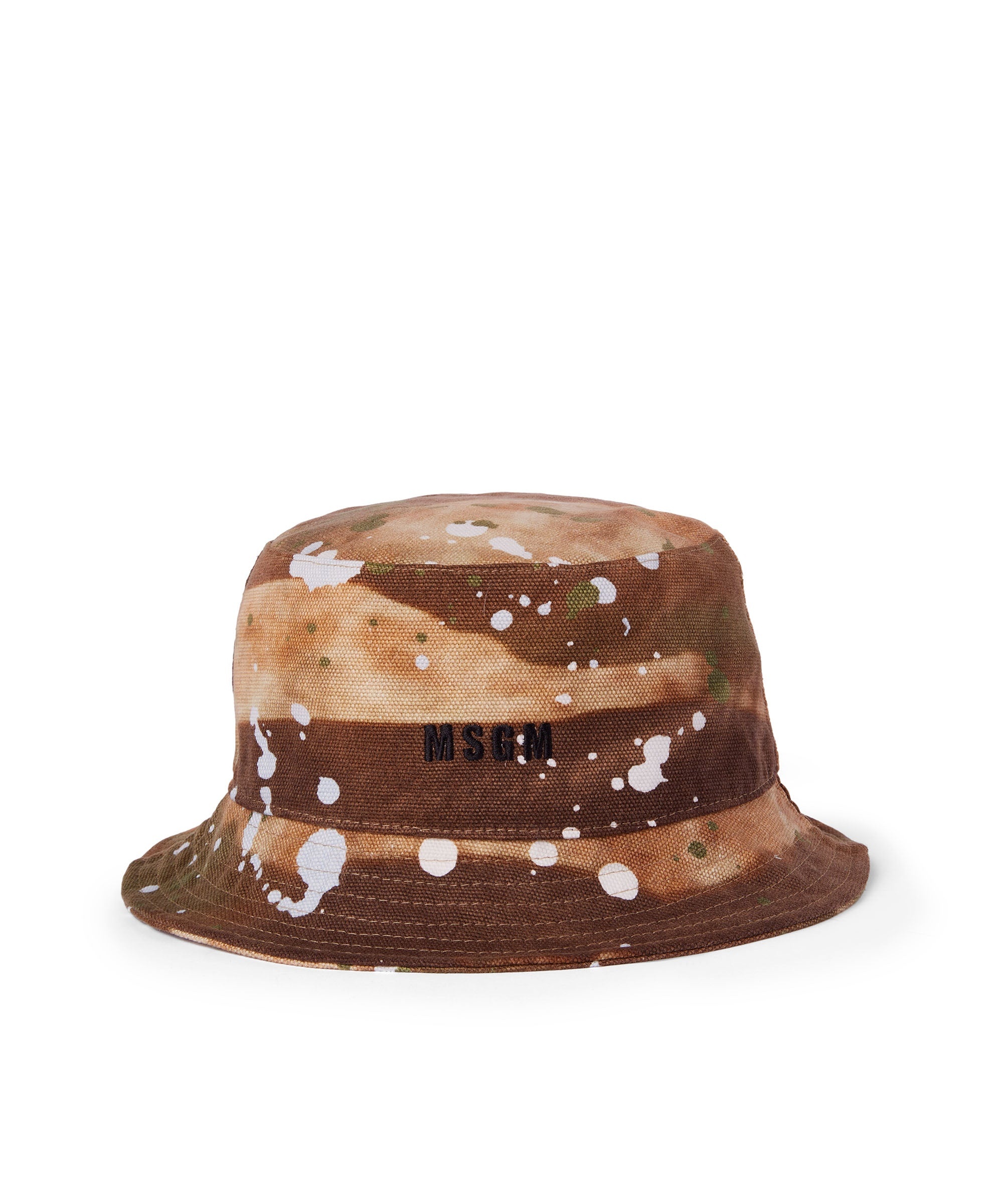 Cotton bucket hat with "dripping camo" print - 1