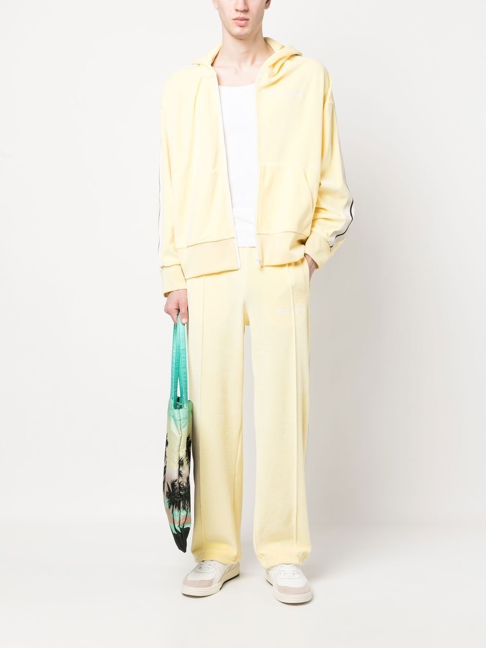 stripe-detail zip-up hoodie - 2