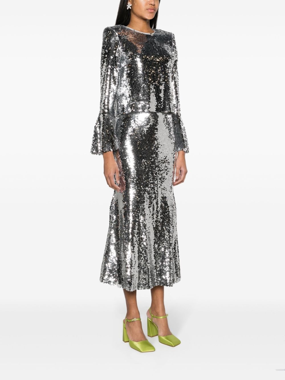 sequin-embellished mesh top - 2