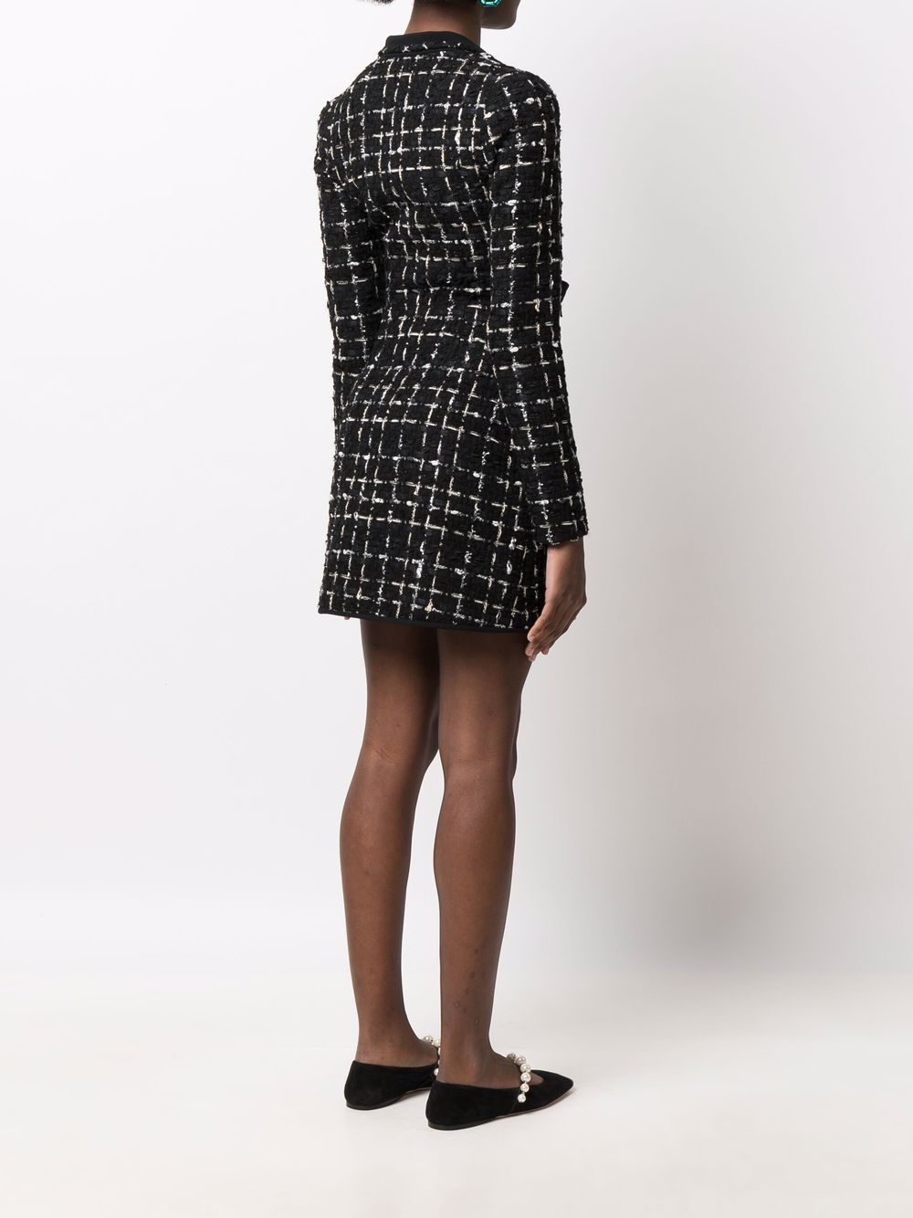 bow-detail bouclÃ© dress - 4