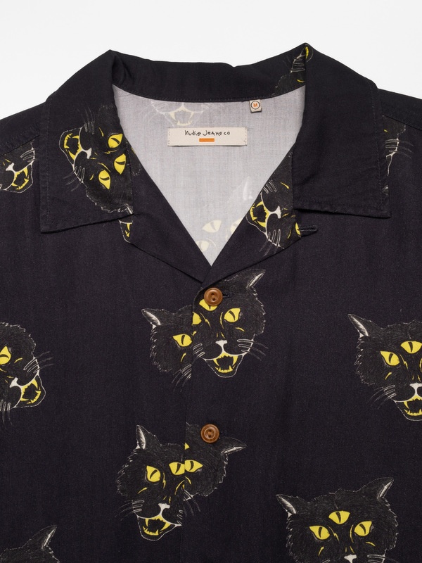 Arvid The Cat Hawaii Shirt Antracite - 2