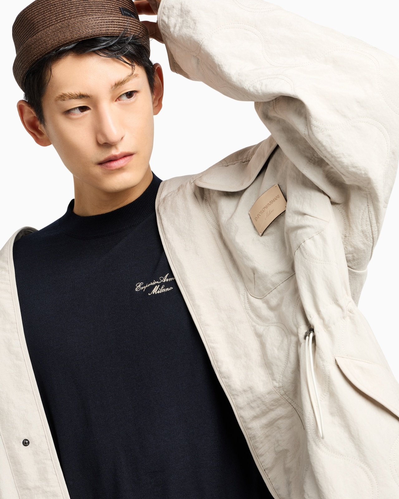 VIRGIN-WOOL PLAIN-KNIT JUMPER WITH ITALIC LOGO EMBROIDERY - 6