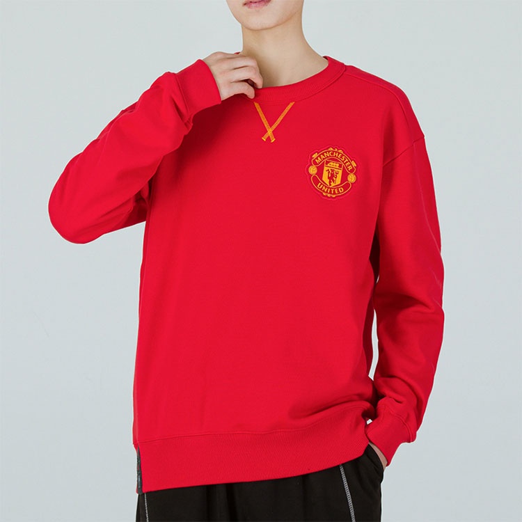 adidas Mufc Cny Cr Swt limited Embroidered Manchester United Soccer/Football Sports Pullover Red H63 - 3