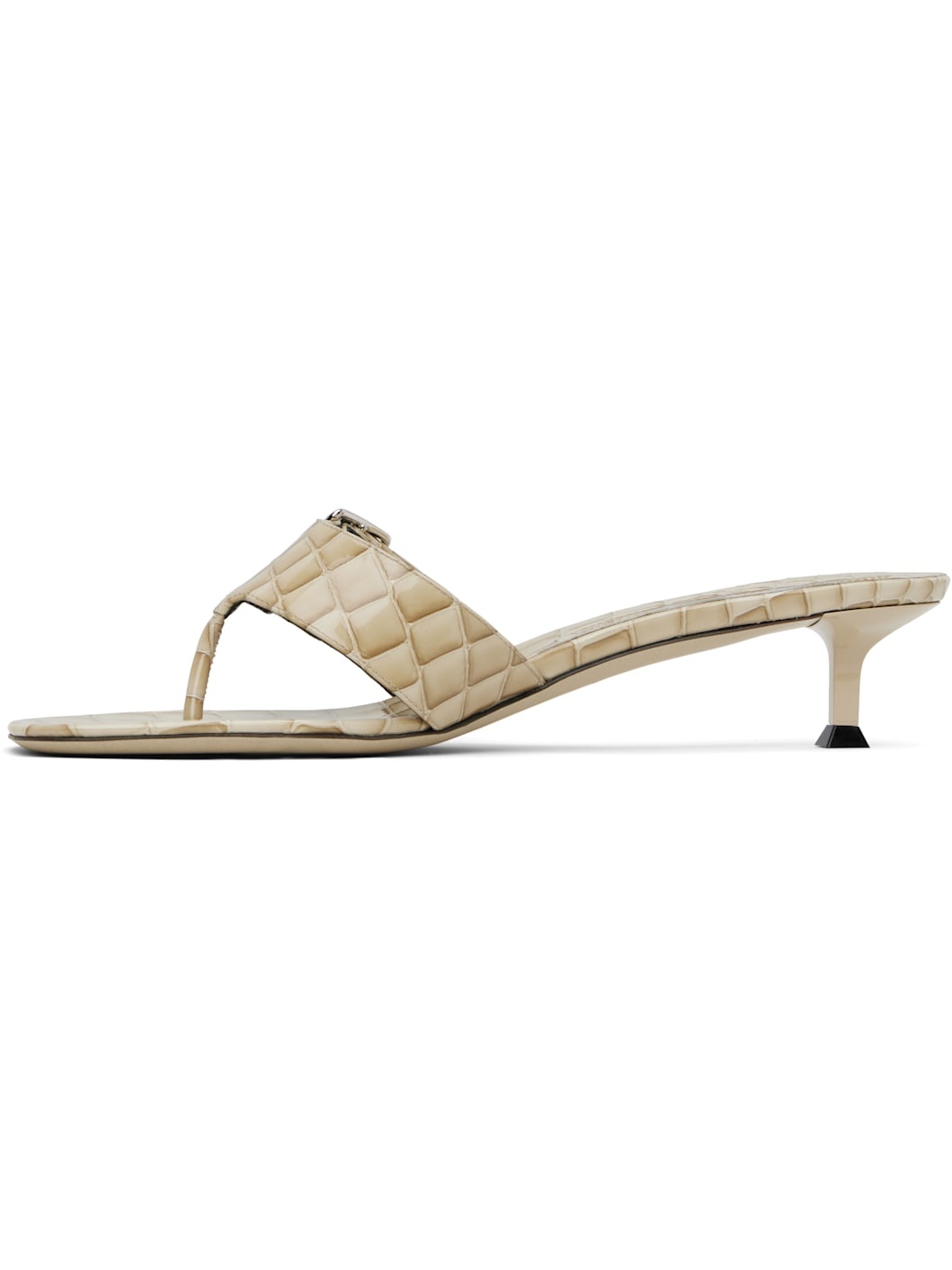 SSENSE Exclusive Beige 35mm Helix Kitten Heeled Sandals - 3