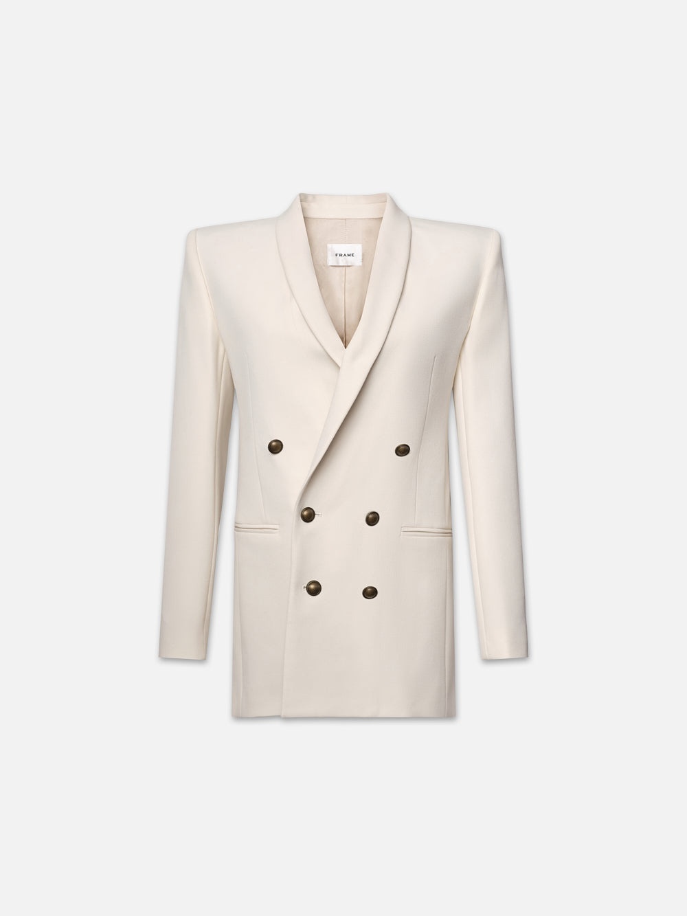 Shawl Collar Blazer in Cream - 1