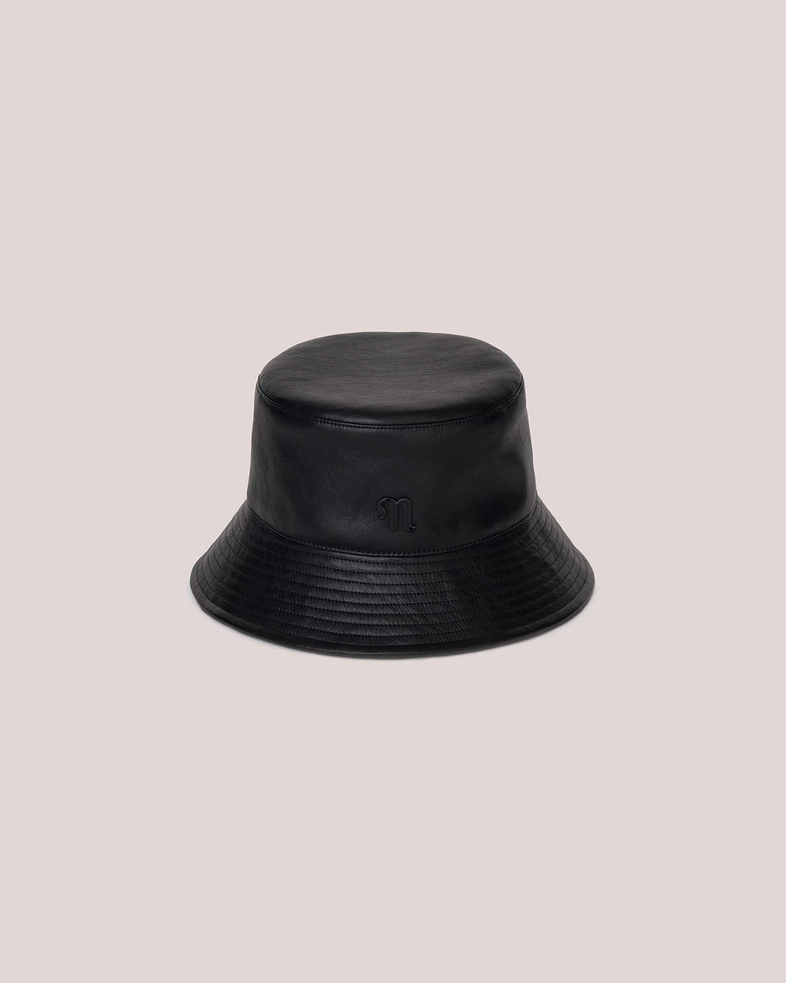 CARAN - Regenerated leather bucket hat - Black - 1