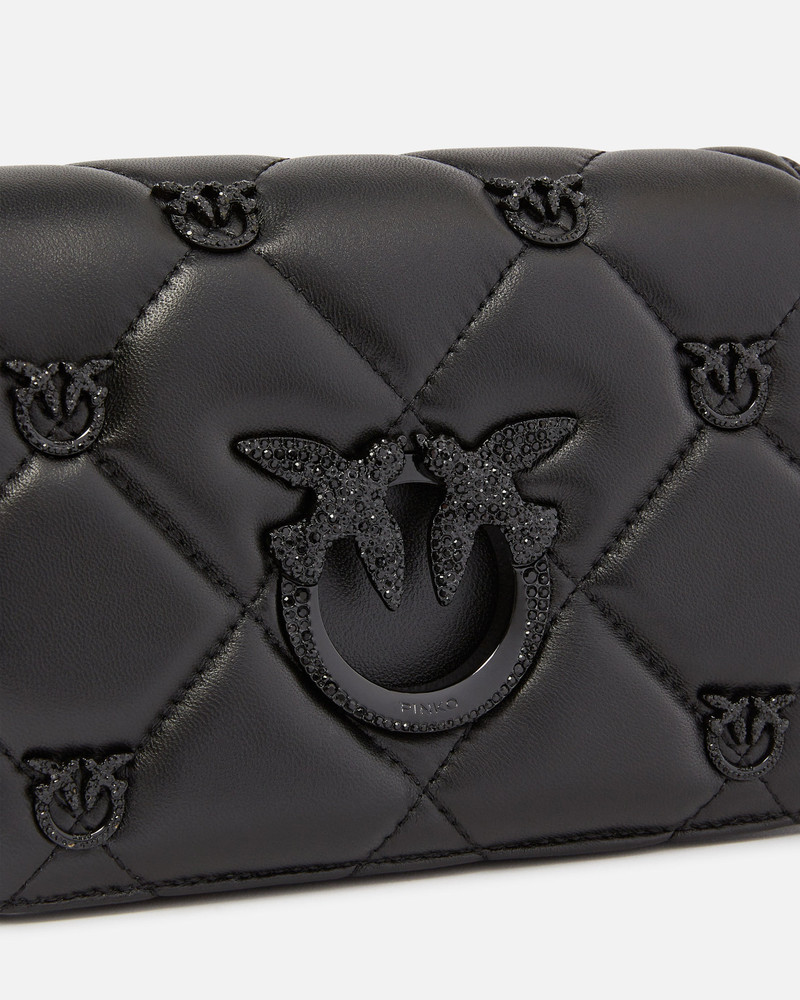 LOVE BAG CLICK SMALL JEWEL QUILTED CROSSBODY BAG PINKO GALLERIA 3