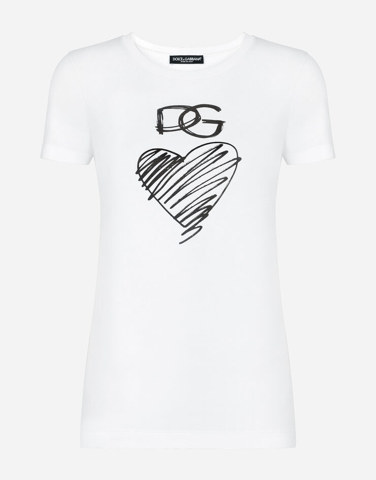 Jersey T-shirt with DG and heart print - 3