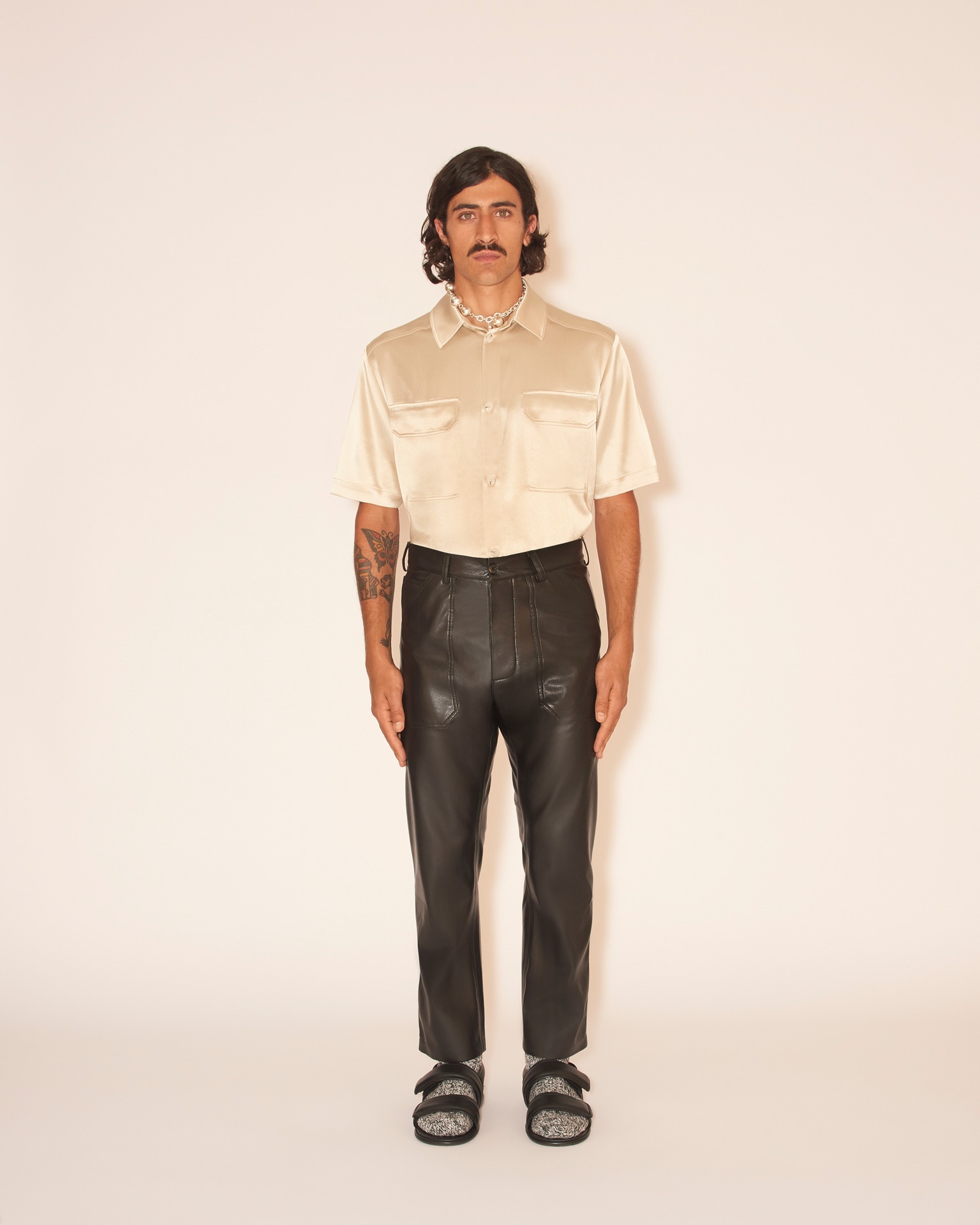 JASPER - OKOBOR™ alt-leather workwear trousers - Black - 3