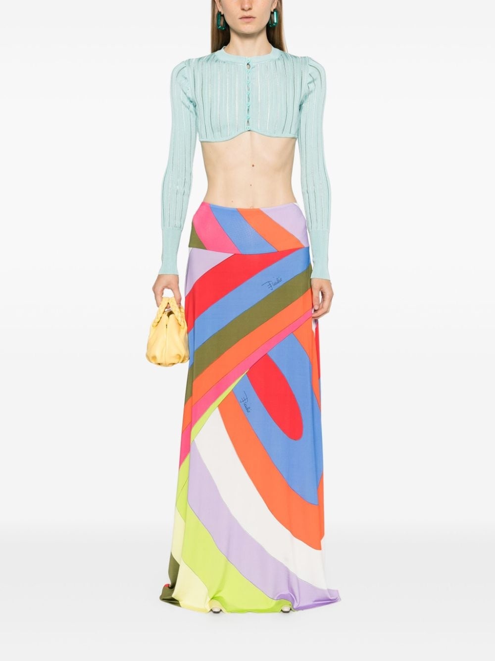 Iride-print maxi skirt - 2