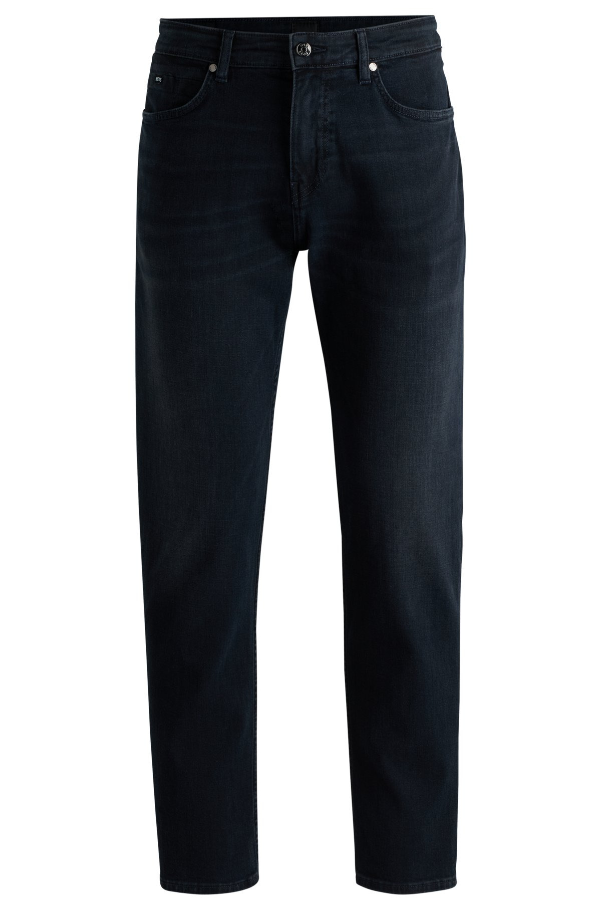 REGULAR-FIT JEANS IN BLUE-BLACK SUPER-SOFT DENIM - 1