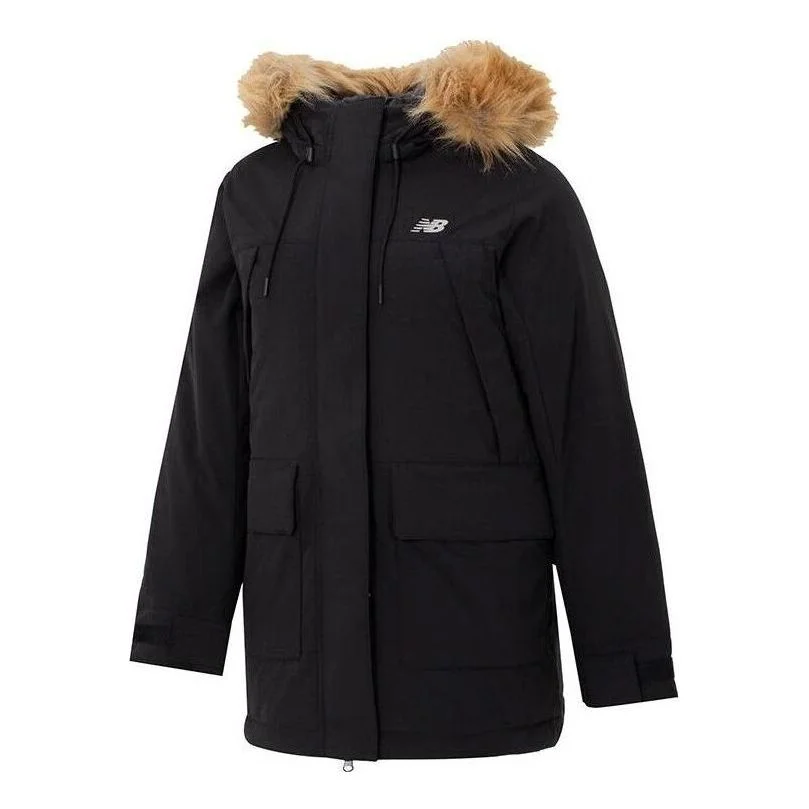 (WMNS) New Balance Winter Long Down Parka Jacket 'Black Brown' AWJ34305-BK - 1