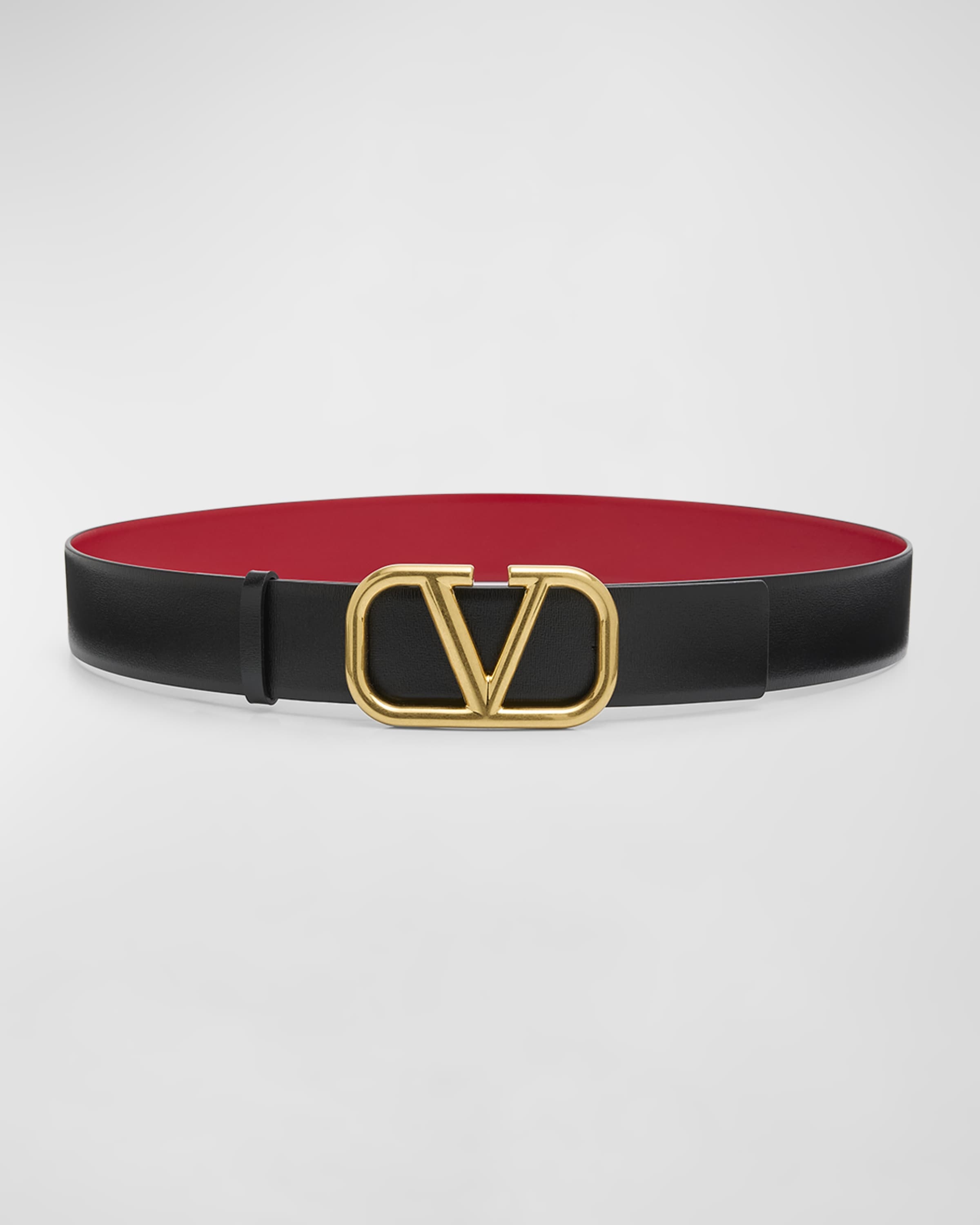 V-Logo Signature Reversible Leather H40 Belt - 1