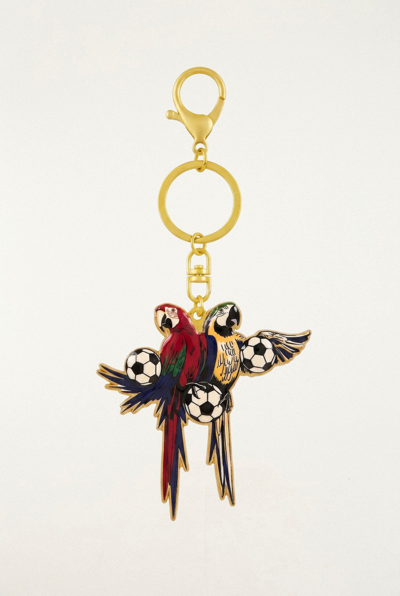 Multicolor Golden Together We Play Macaws Keychain 1
