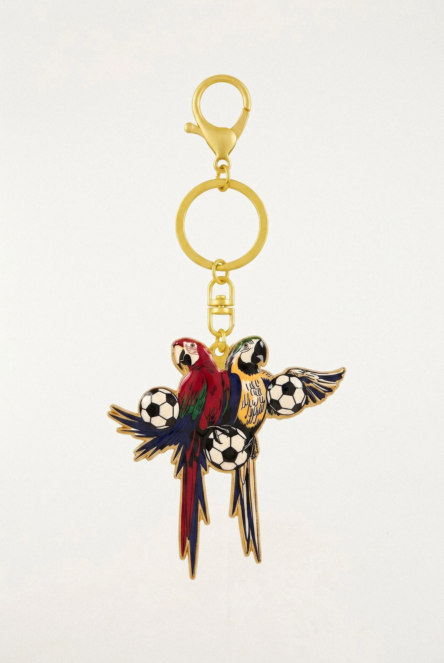 Multicolor Golden Together We Play Macaws Keychain - 1