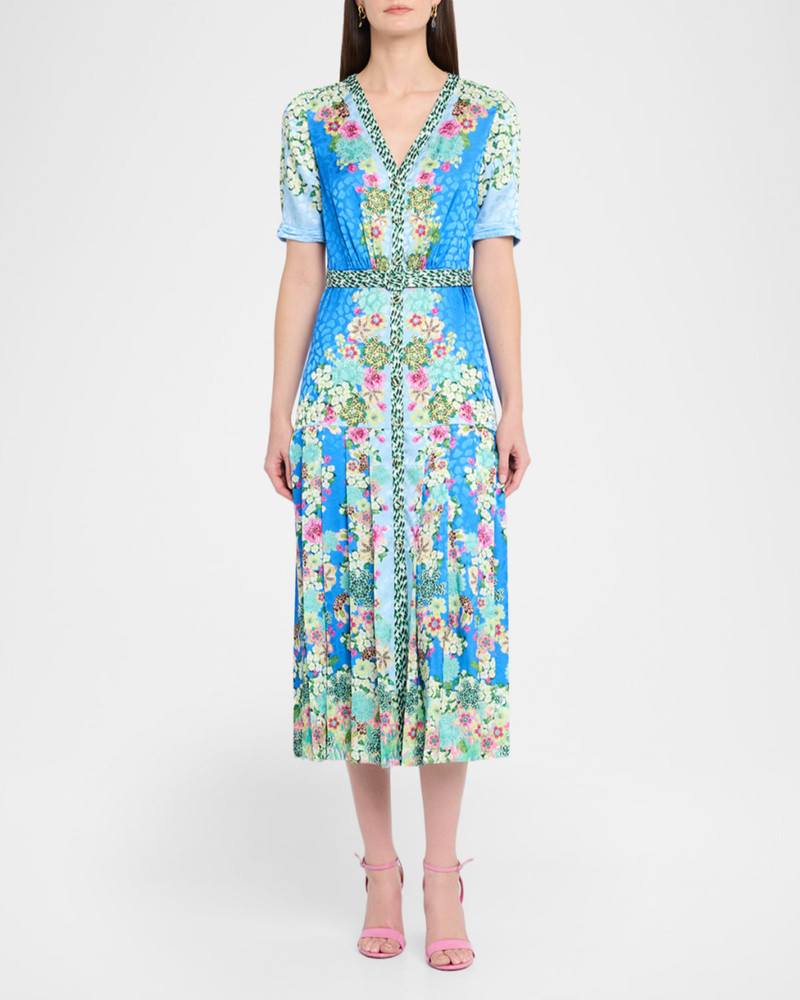 SALONI Lea Printed Satin Shirtdress outlook