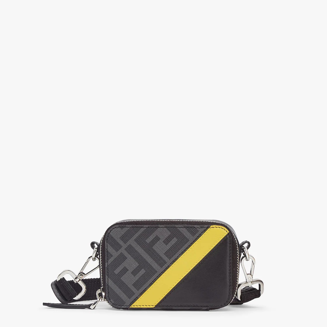 Compact mini pouch with zip fastening. The cross-body strap is adjustable and detachable. Made of te - 1