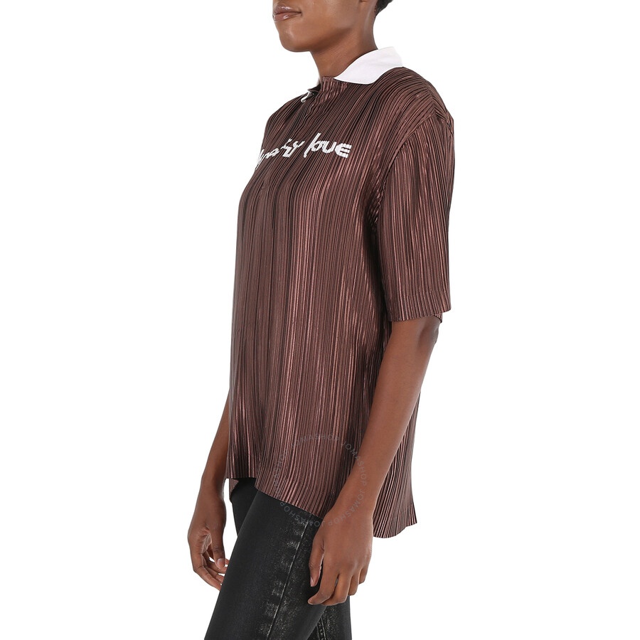 Burberry Krazy Love Print Pleated Polo Shirt - 4