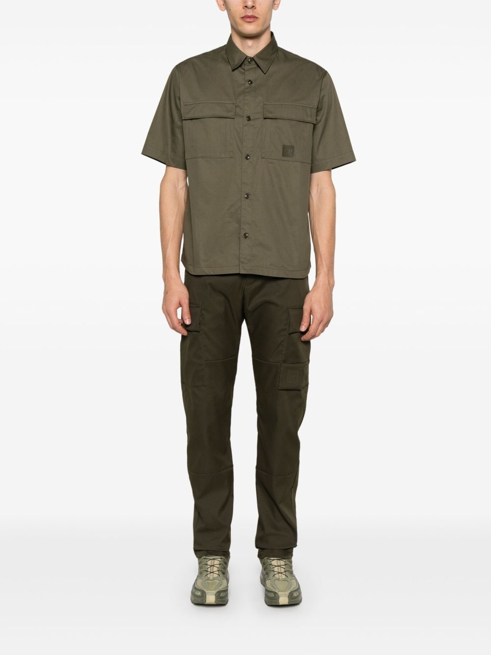 logo-patch cotton shirt - 2