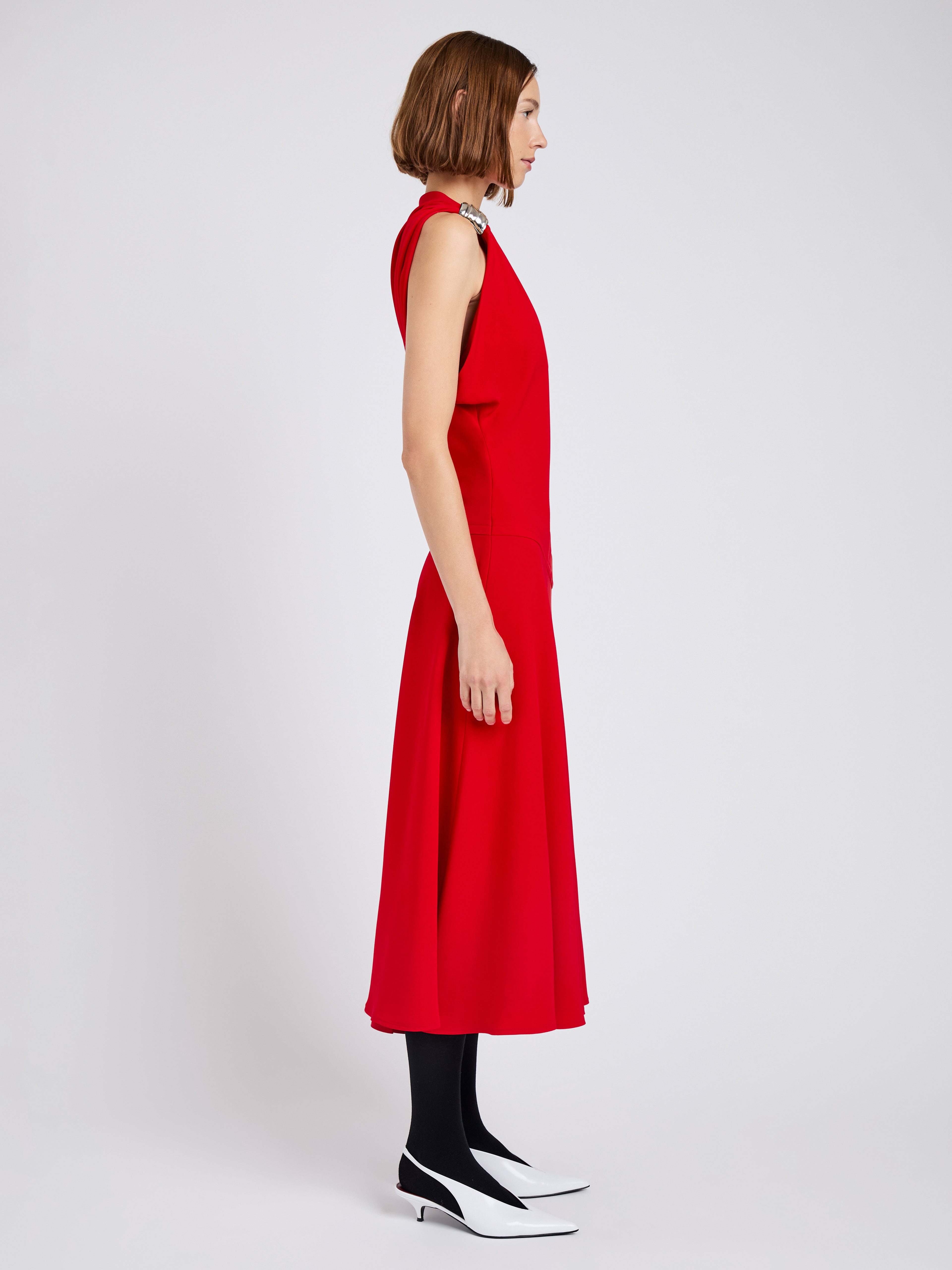 Rue Dress in Light Matte Double Crepe - 3