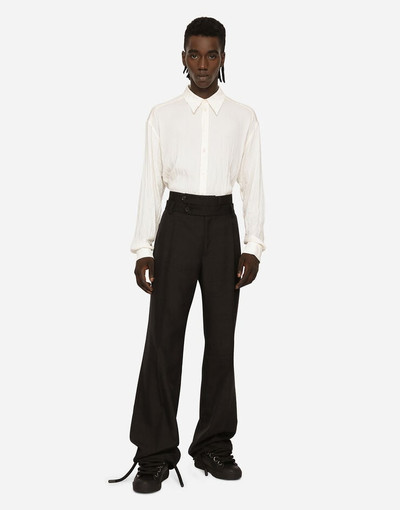 Dolce & Gabbana Oversize stretch satin charmeuse shirt outlook