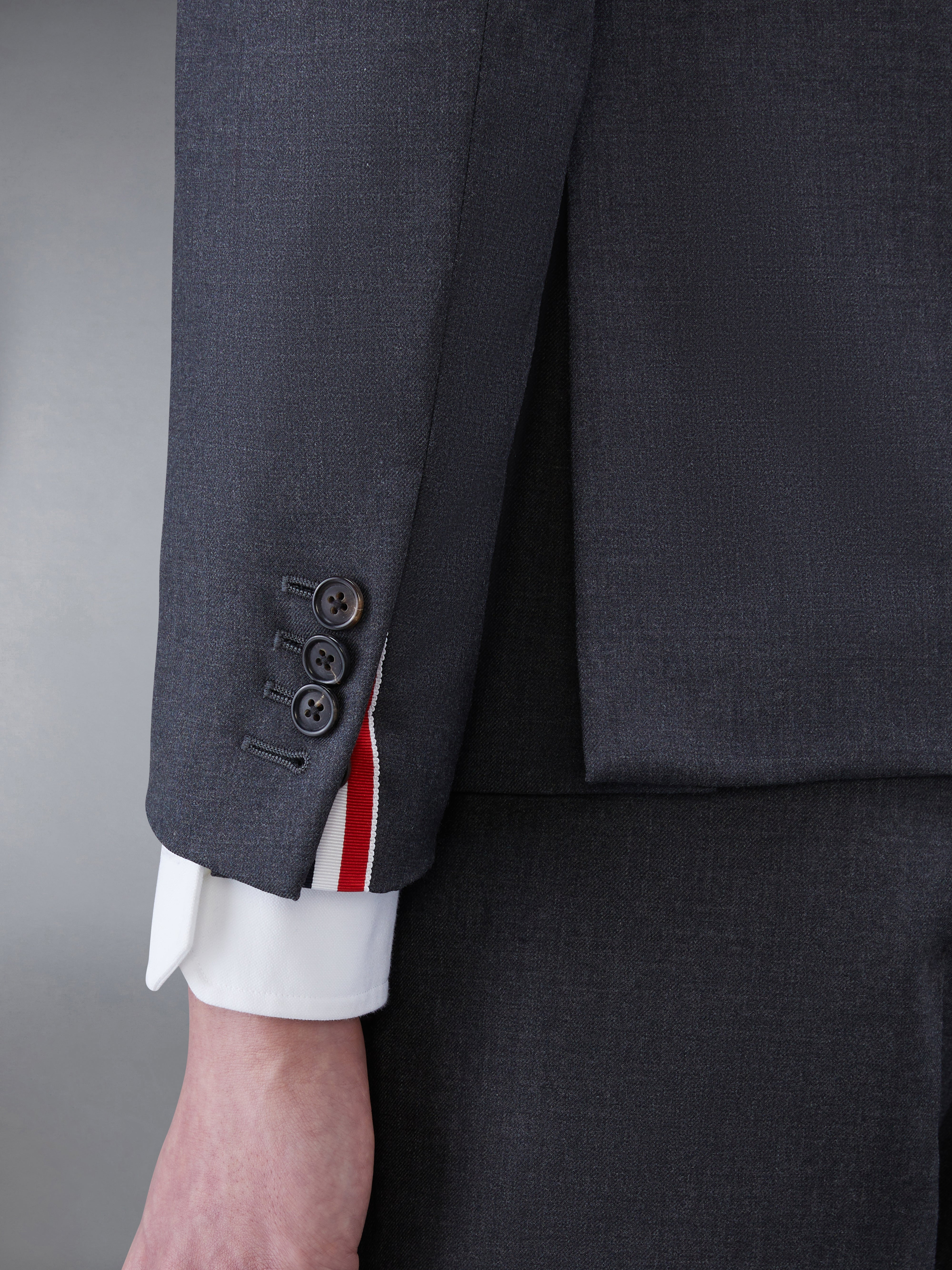 Dark Grey Super 120's Wool Twill Classic Suit and Tie - 4