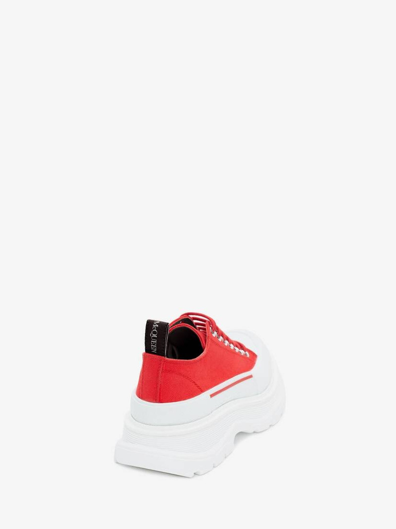 Alexander McQueen Tread Slick Lace Up in Lust Red outlook