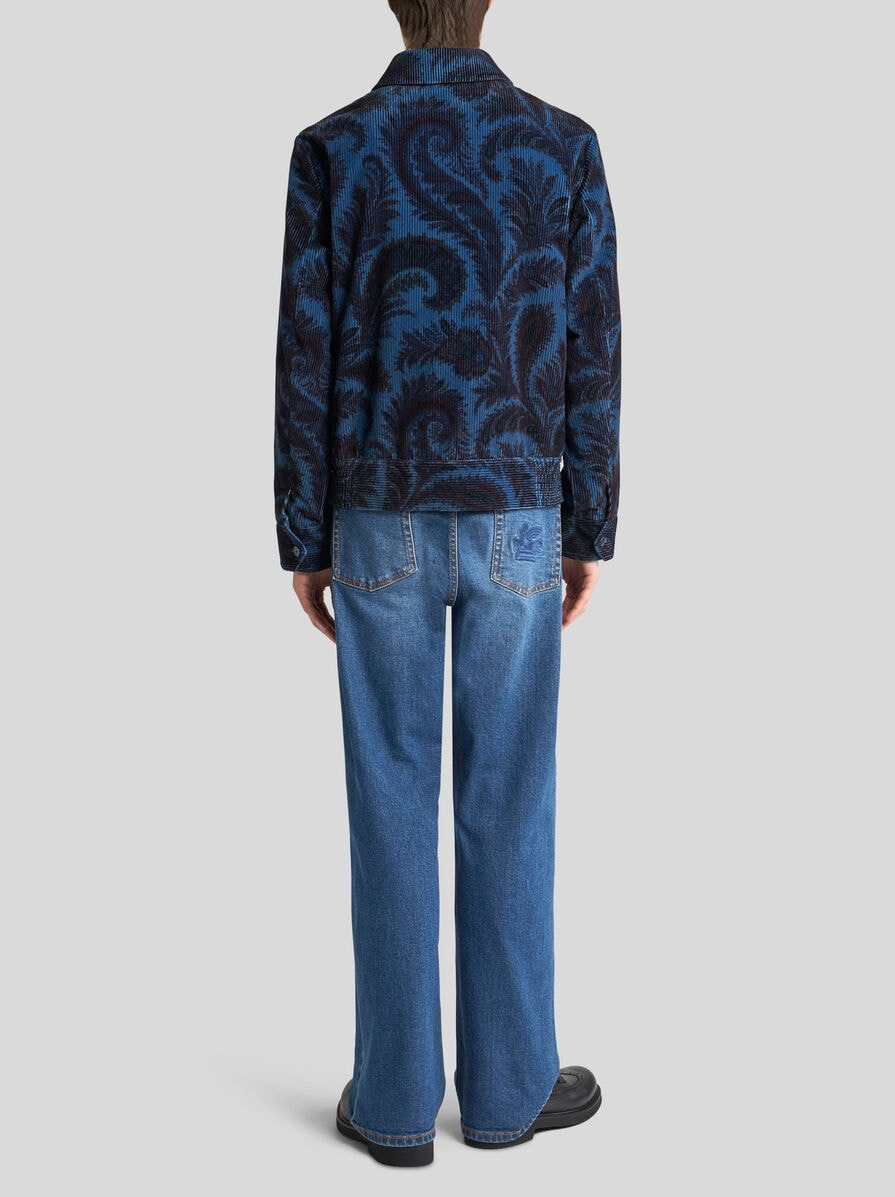 VELVET BOMBER JACKET WITH PRINT - 4