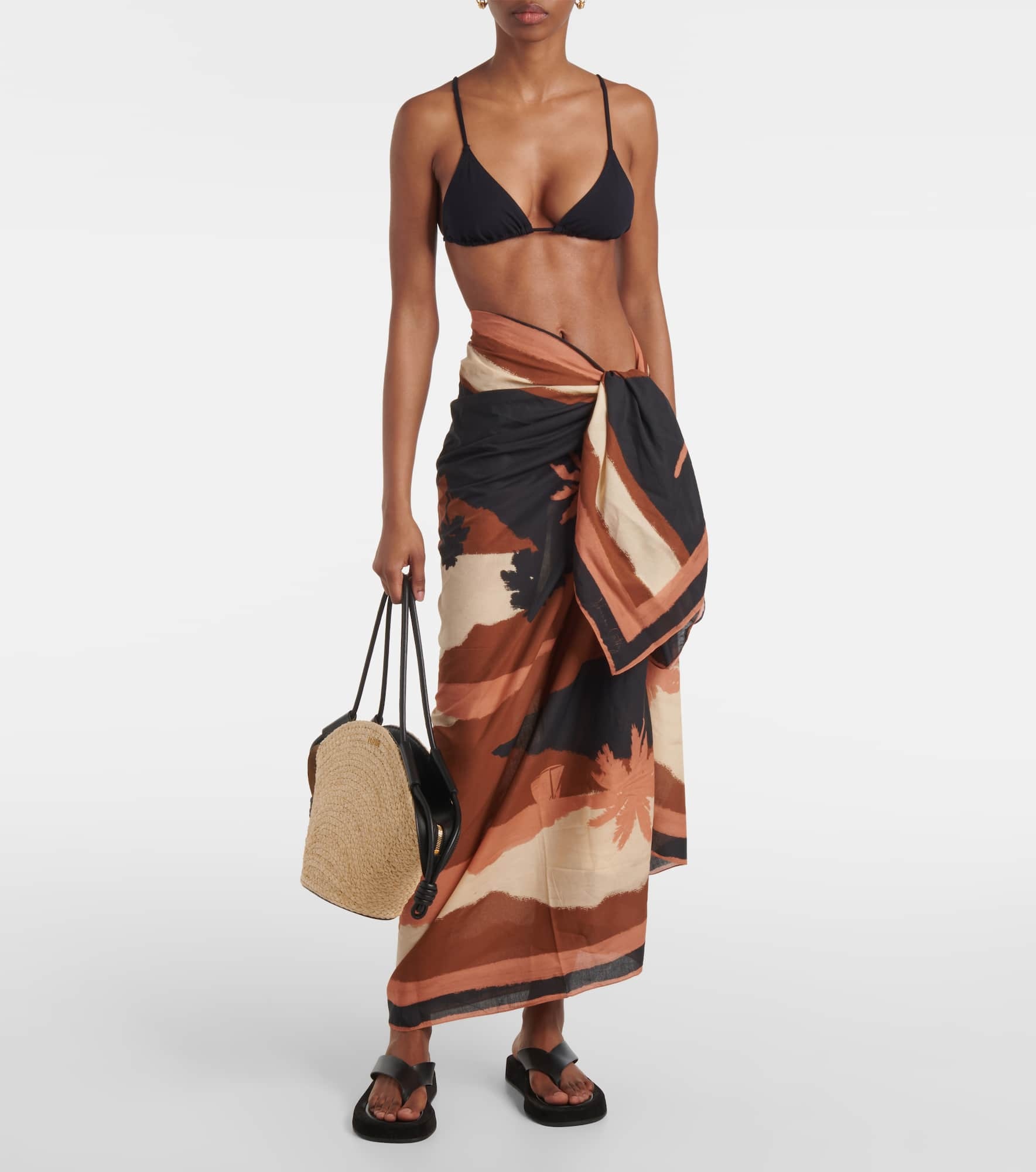 Printed cotton beach cover-up - 2