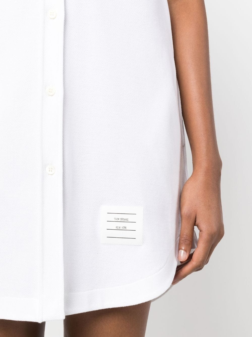 sequin-detail cotton shirt dress - 5