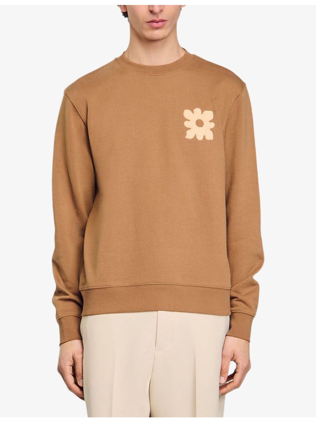 Flower-Patch Crewneck Cotton Sweatshirt - 3