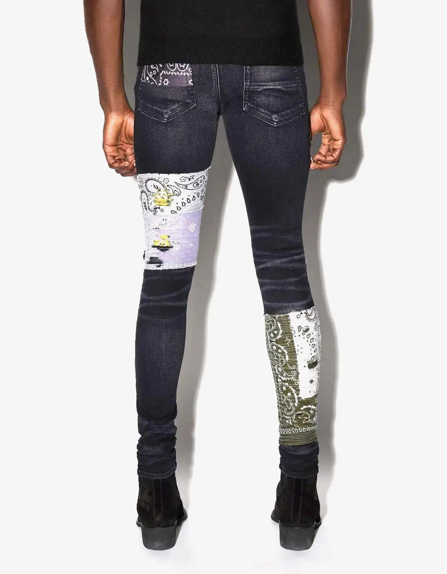 Amiri Jeans Bandana Art Patch Aged Black - 2