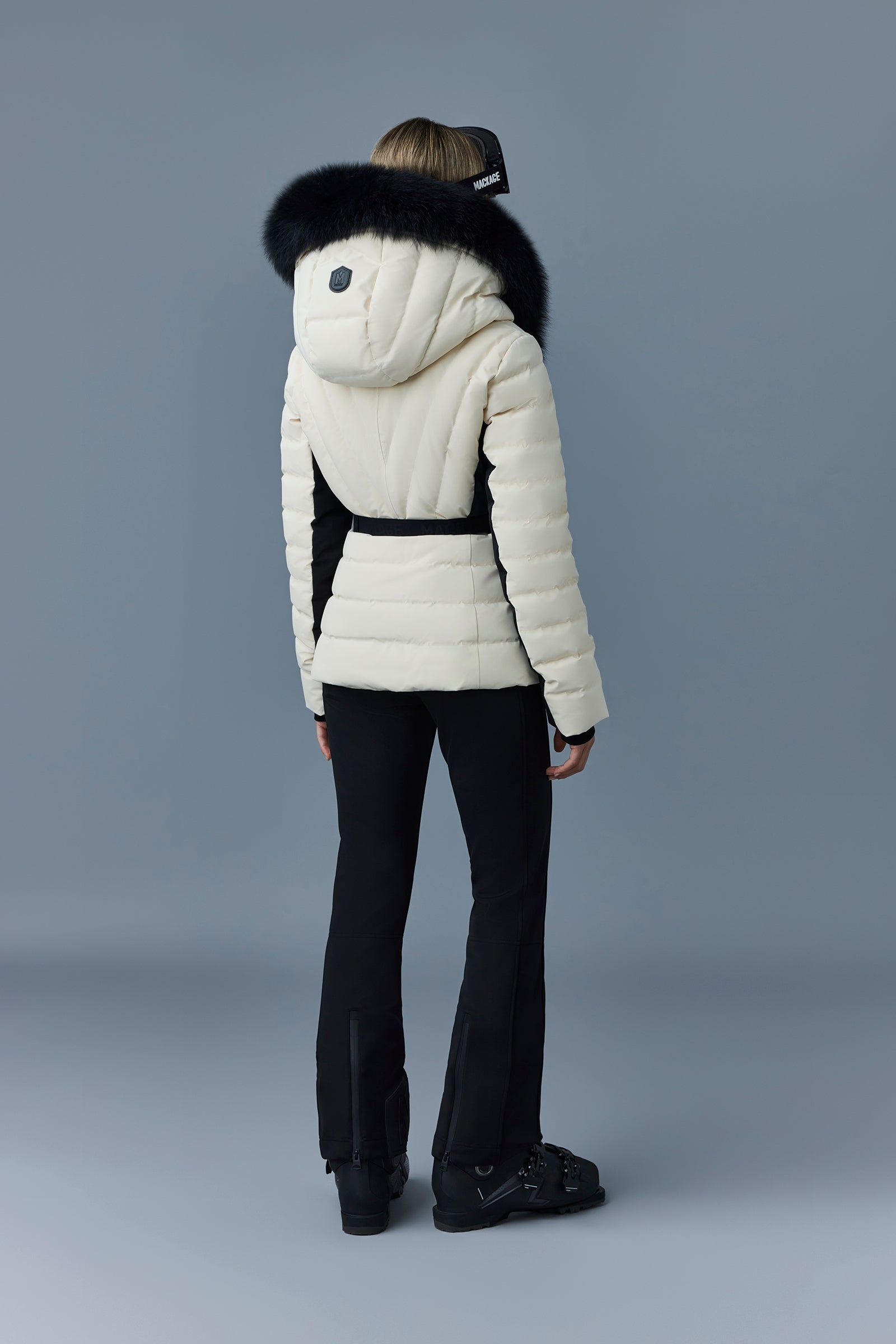 ELITA Down ski jacket with removable blue fox fur trim - 4