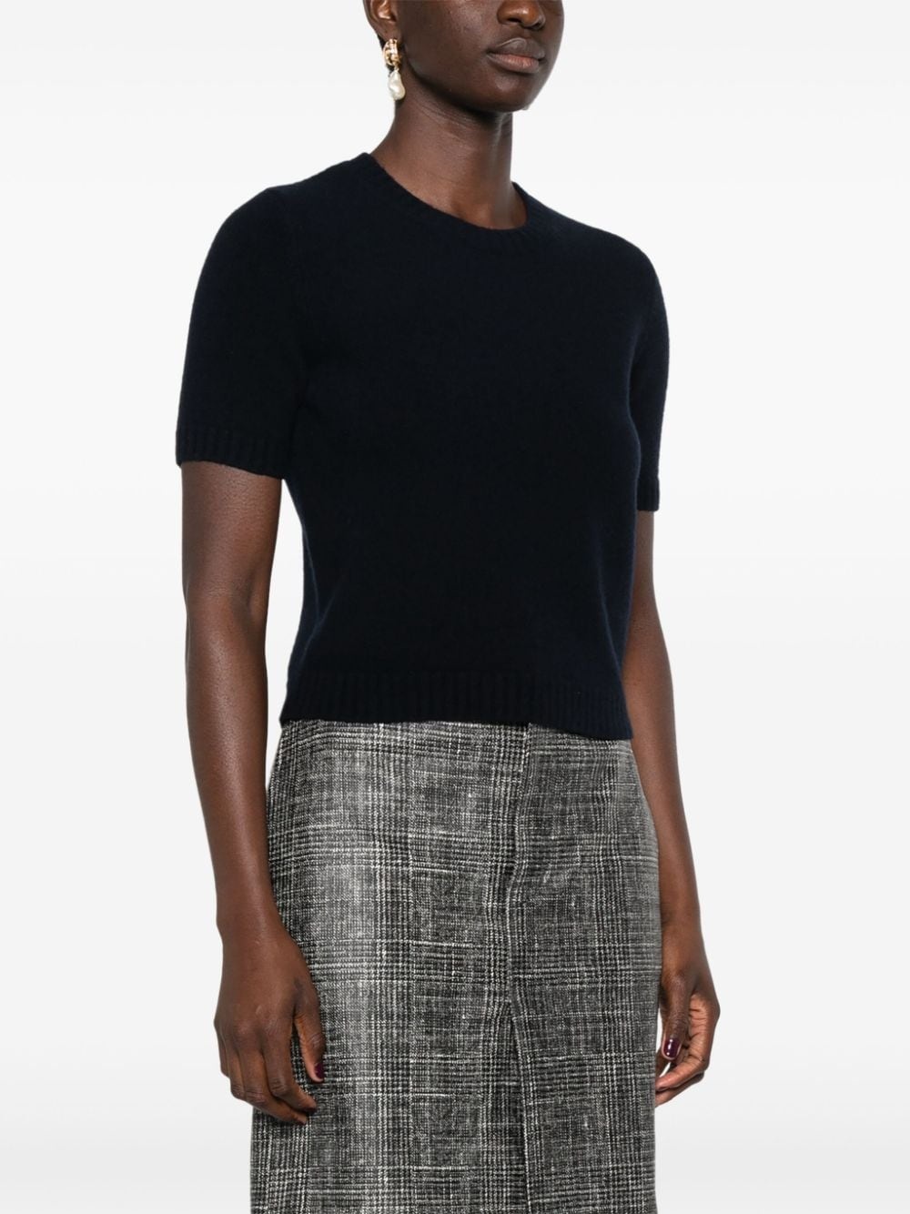 short-sleeve wool jumper - 3