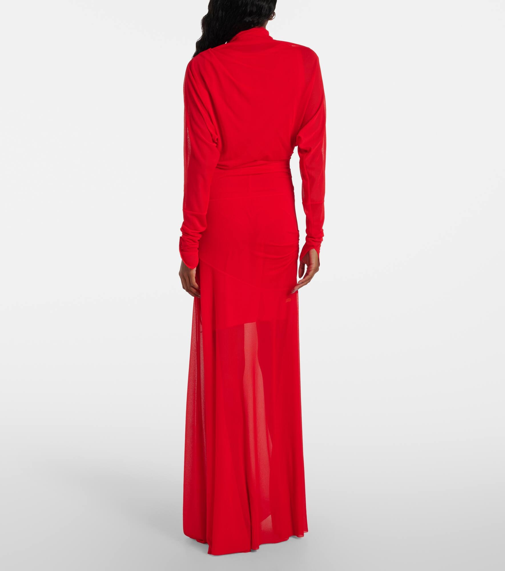 Paula sheer crêpe jersey gown - 3