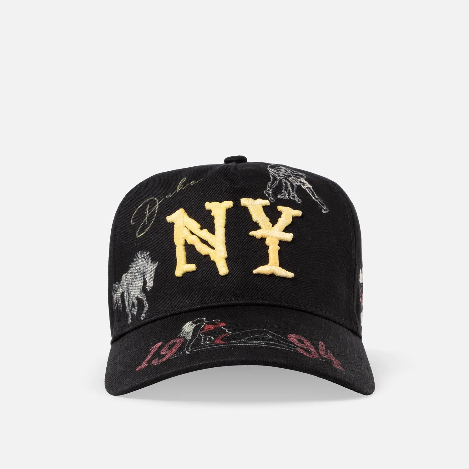 Hand-Painted NY Black Cap - 1