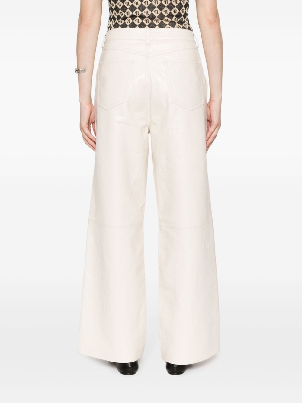 Vidia straight-leg leather trousers - 4