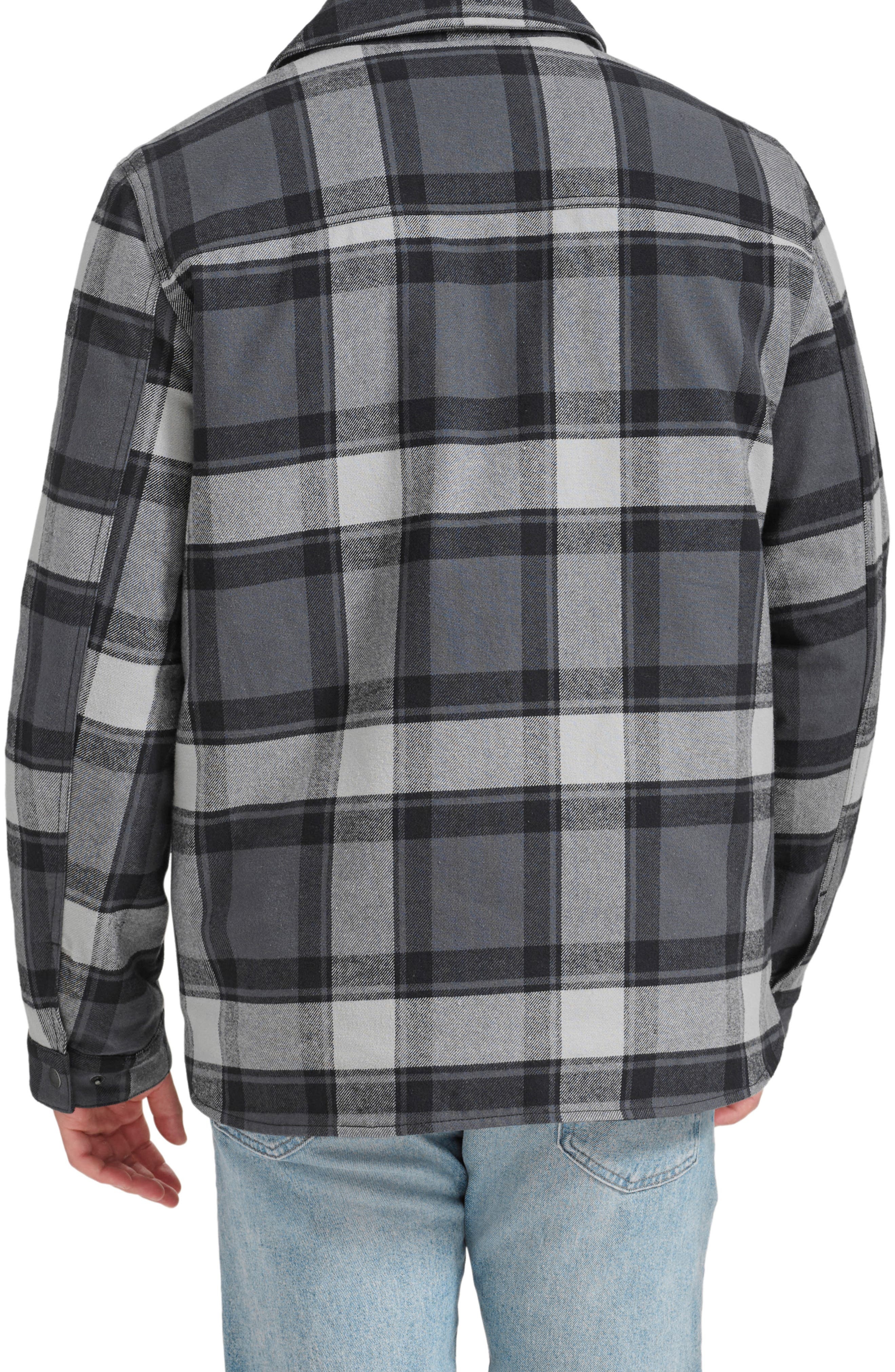 levi's Quilt Lined Cotton Shacket in Grey/Black/White Multi at Nordstrom - 2